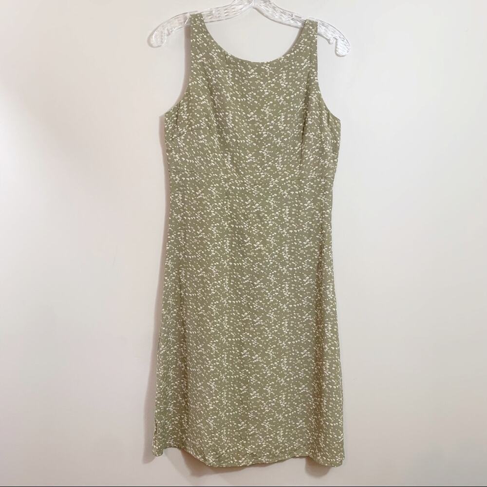 J Crew Olive Green Speckled Sleeveless Shift Dress